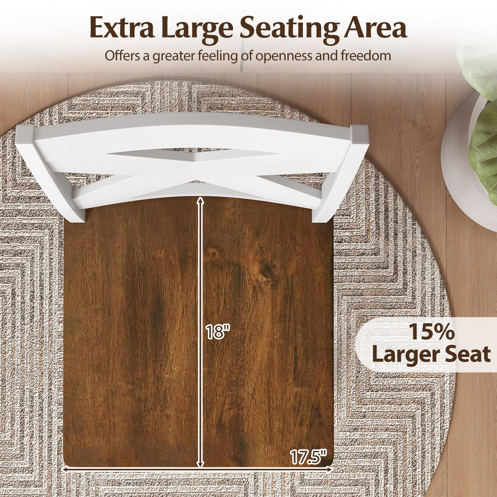 29" Rubberwood Swivel Barstools Set of 2 with Backrest and Large Seat