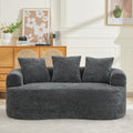 Loveseat Curved Chenille Deep Seat with 3 Pillows