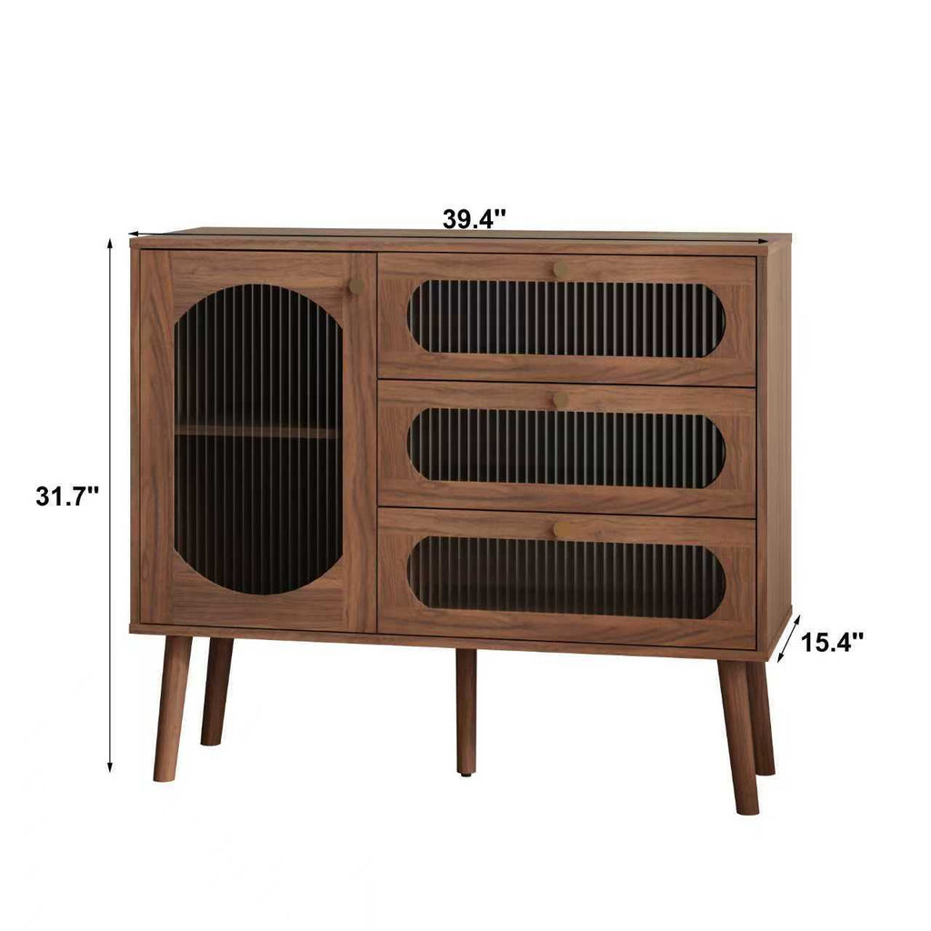 Chest of Drawers 3-Drawer Natural Particle Board 4 Legs 39.37x31.69 In