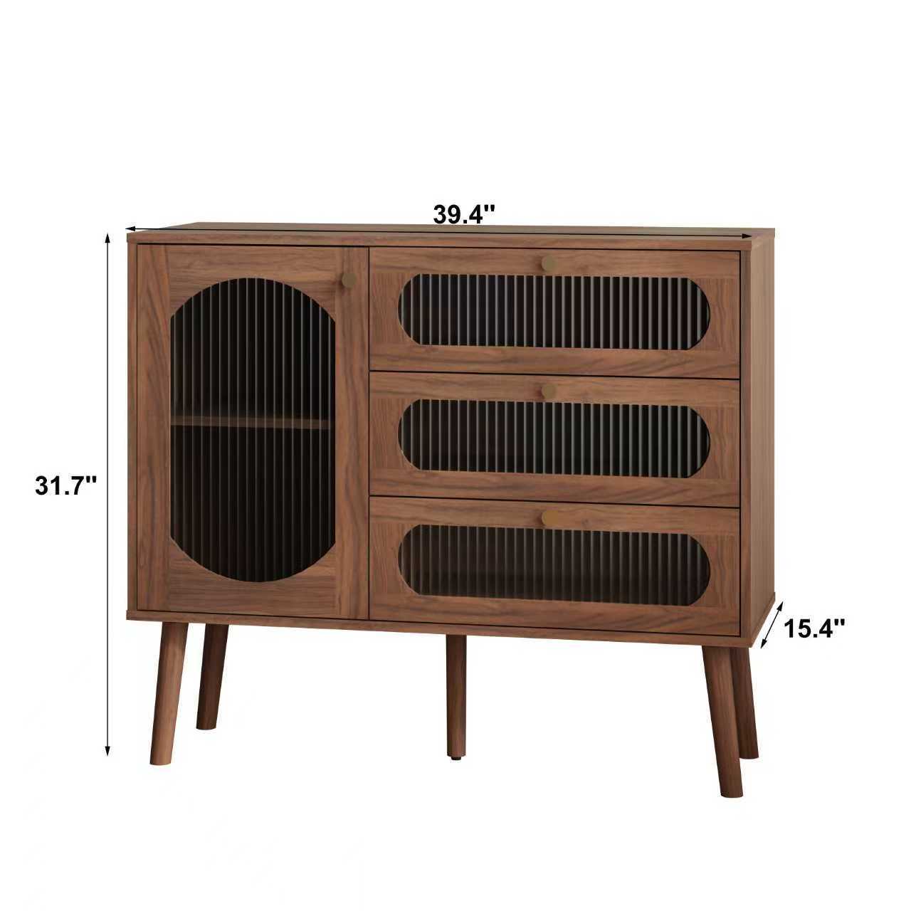 Chest of Drawers 3-Drawer Natural Particle Board 4 Legs 39.37x31.69 In