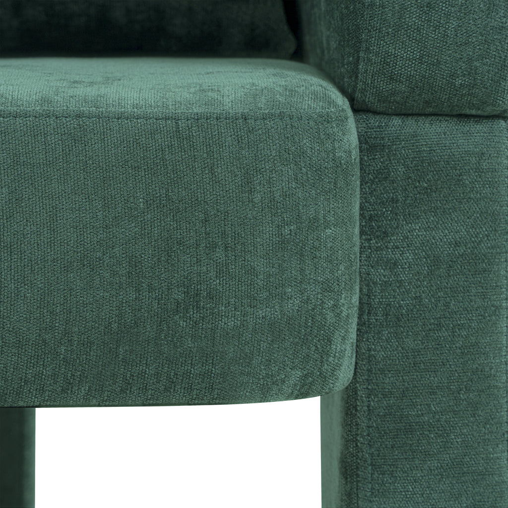 Modern 3-Leg Chenille Accent Chair with Ergonomic Arms & Removable Pillow