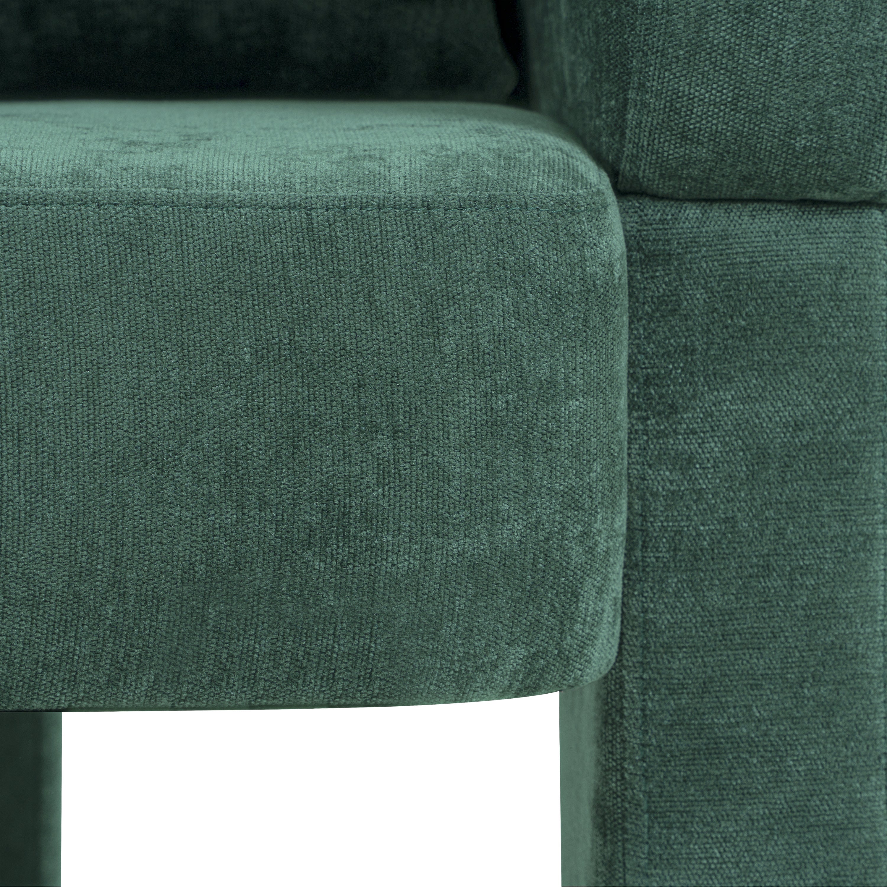 Modern 3-Leg Chenille Accent Chair with Ergonomic Arms & Removable Pillow