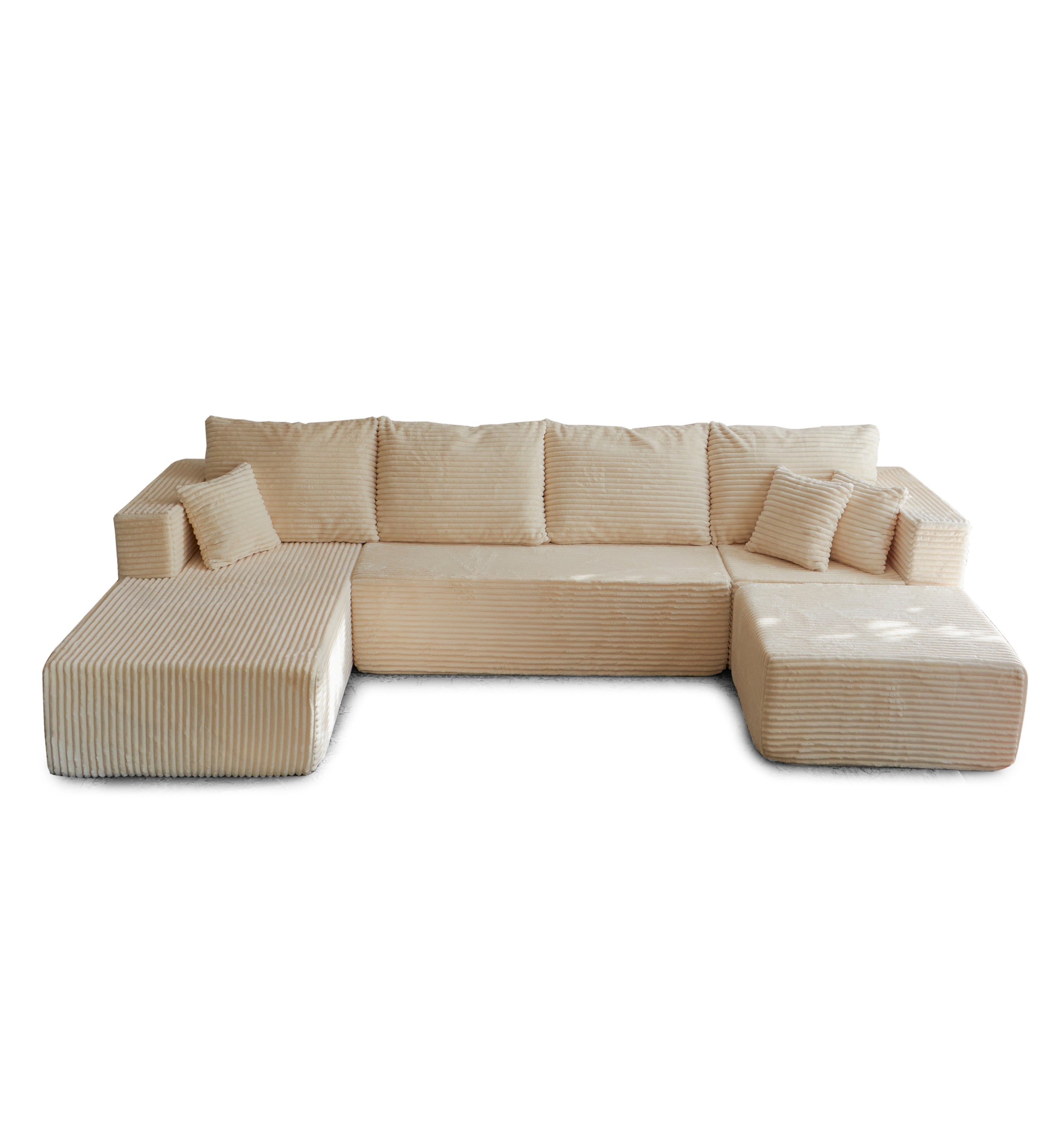 Sectional Sofa U Shape Cloud Modular Deep Seat Upholstered No Assembly