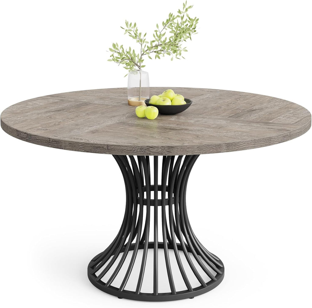 Round Dining Table 47 Inch Grey For Kitchen And Living Room
