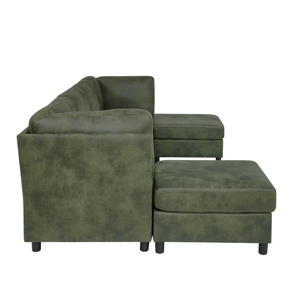 Sectional Sofa Modern Modular Faux Leather