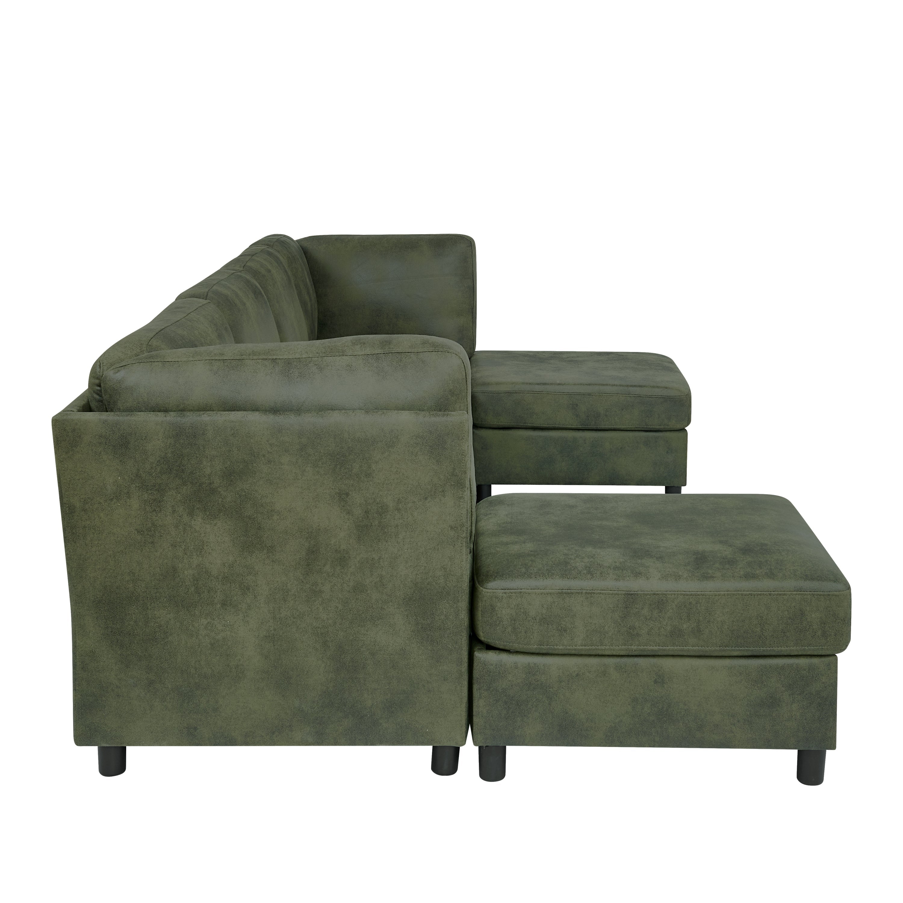 Sectional Sofa Modern Modular Faux Leather