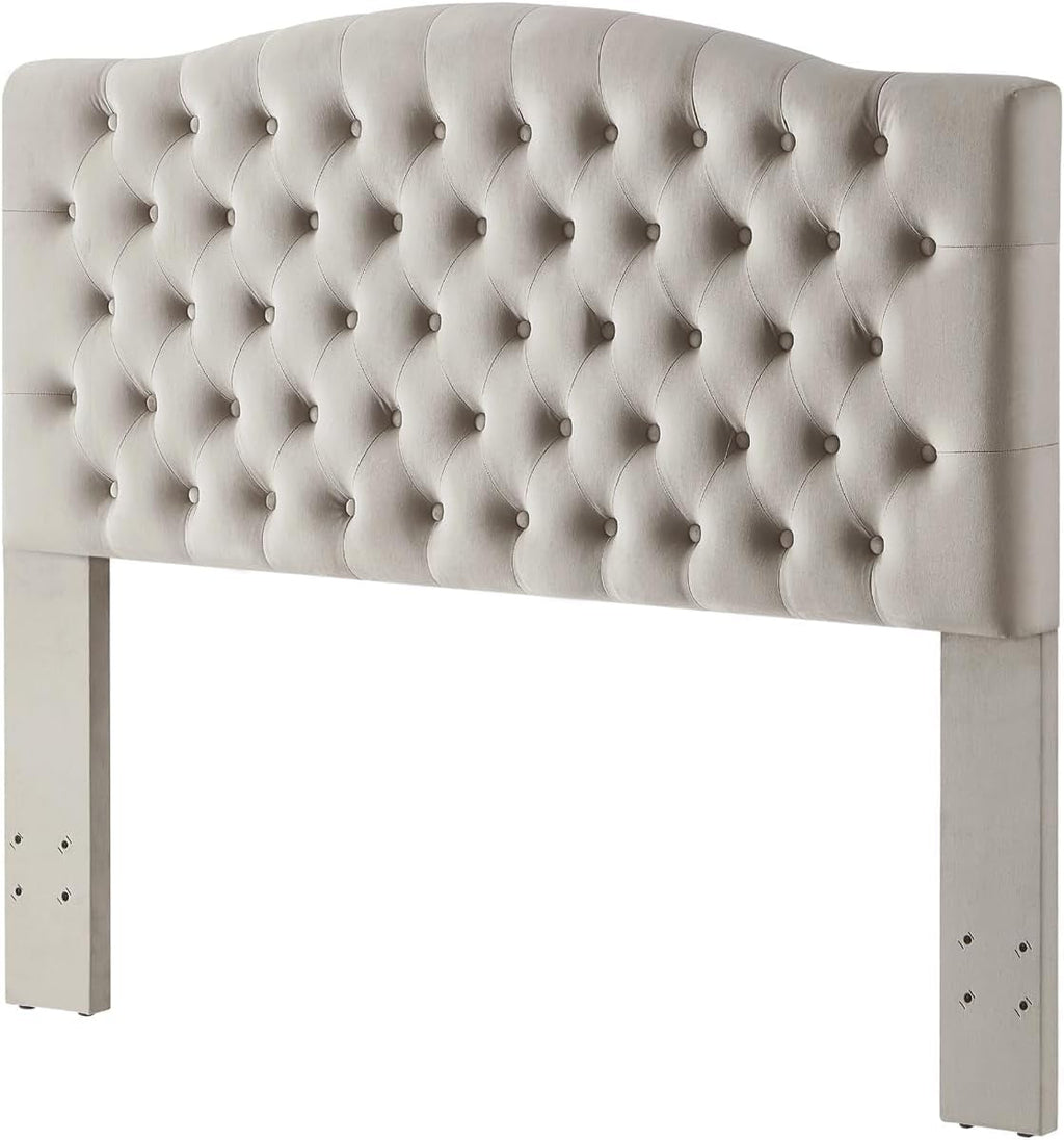Elegant Velvet Tufted Queen Headboard for Ultimate Comfort