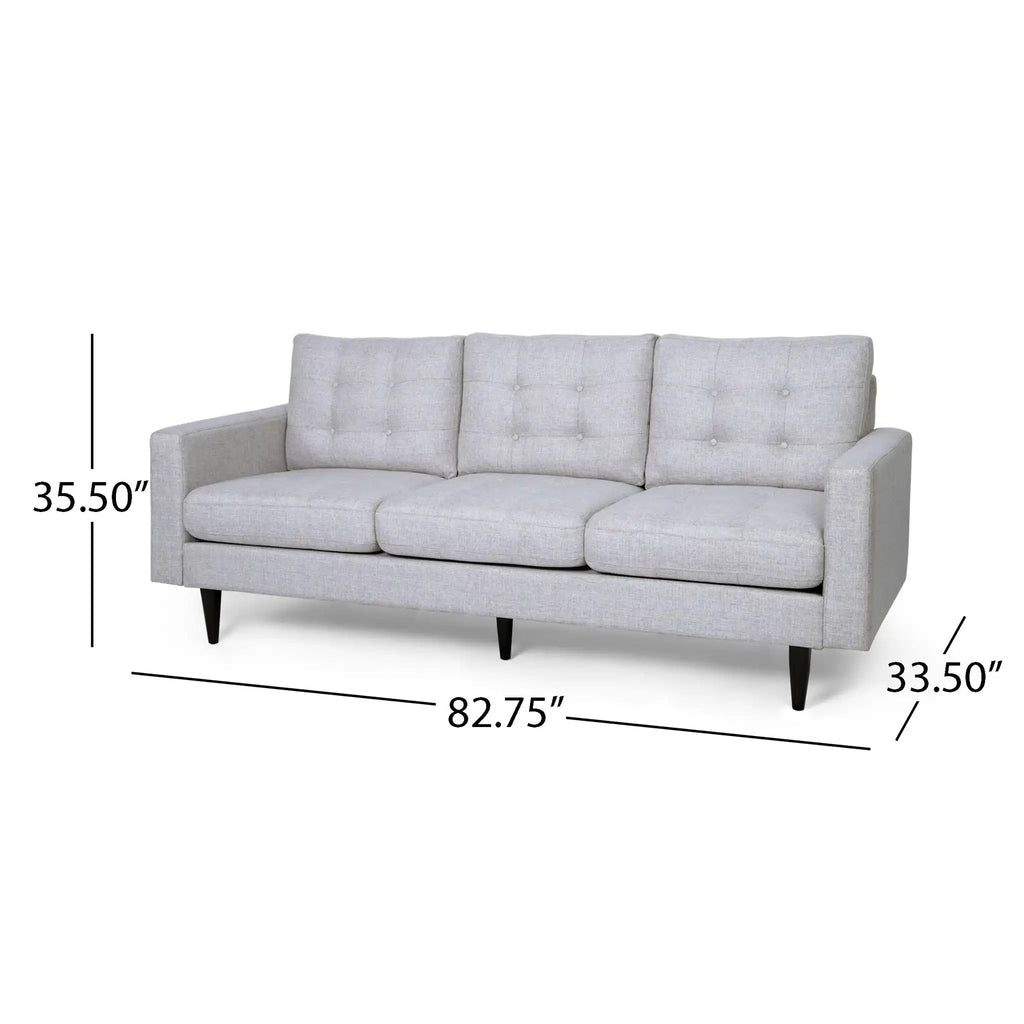 Jenny - Contemporary Tufted Fabric 3 Seater Sofa