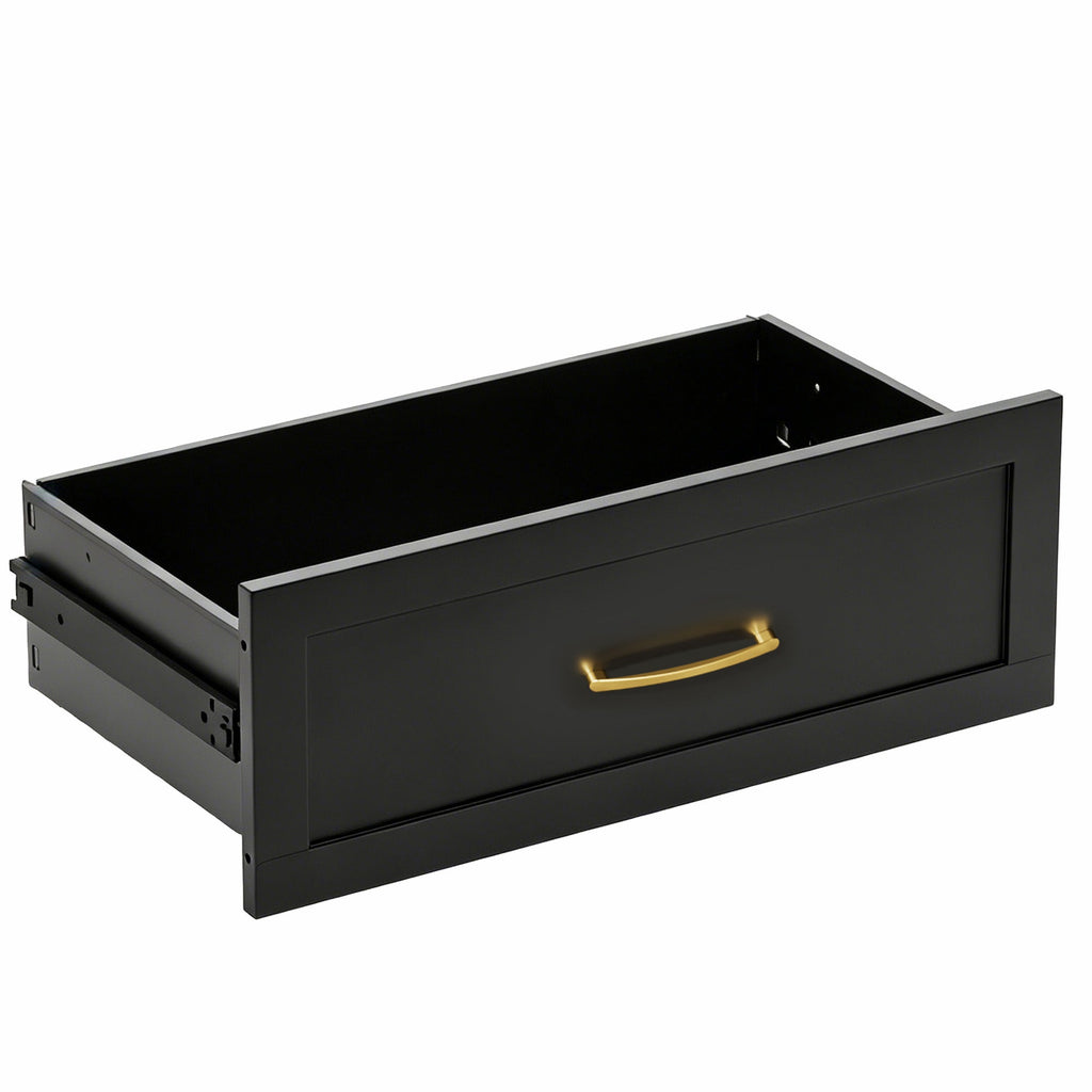 Dresser Tall 9-Drawer Black Steel Smooth-Glide 47.3x15.8x39 In