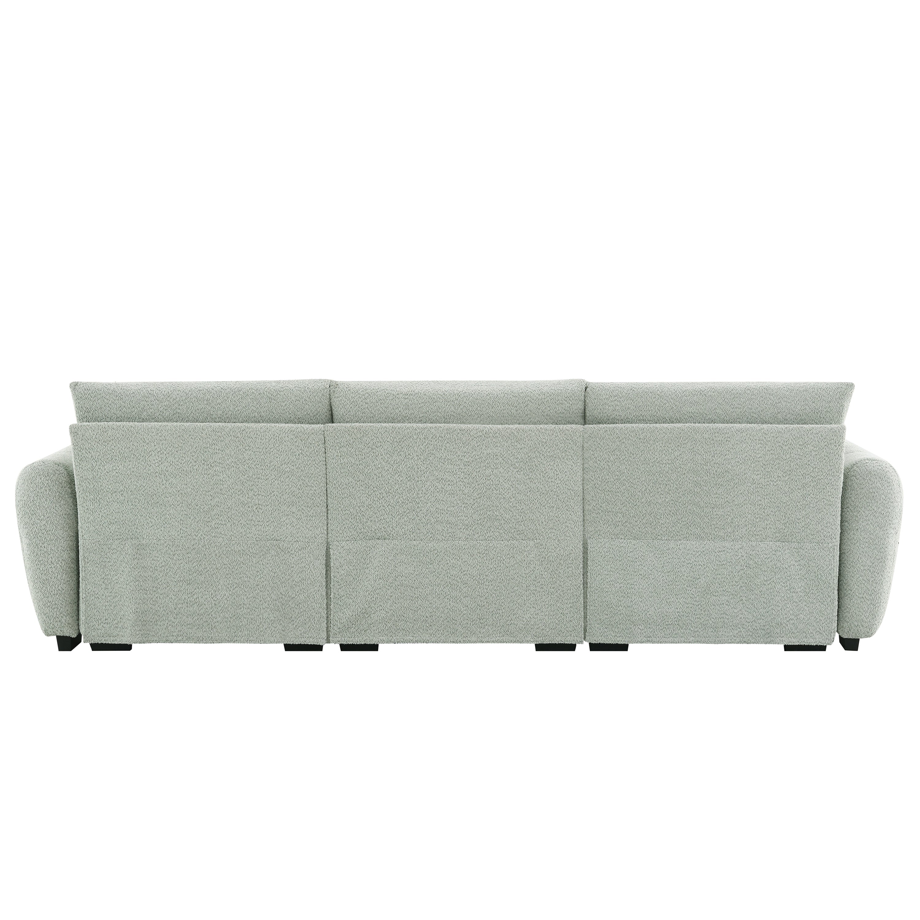 Sectional Sofa L-Shaped Boucle with Movable Ottoman Extra-Large Seat 3 Colors