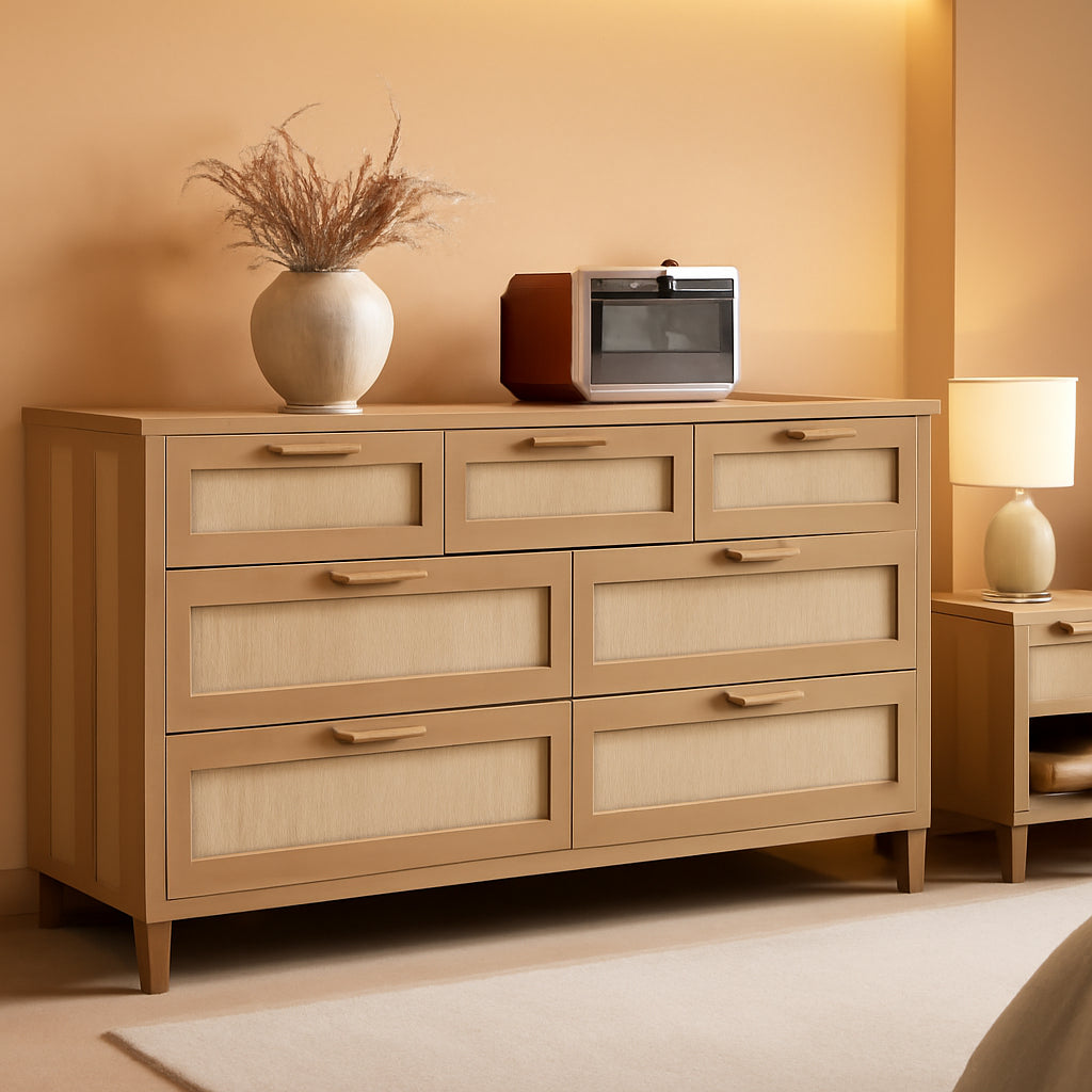 FiftySevenInch Boho Dresser Reclaimed CaramelOak Finish