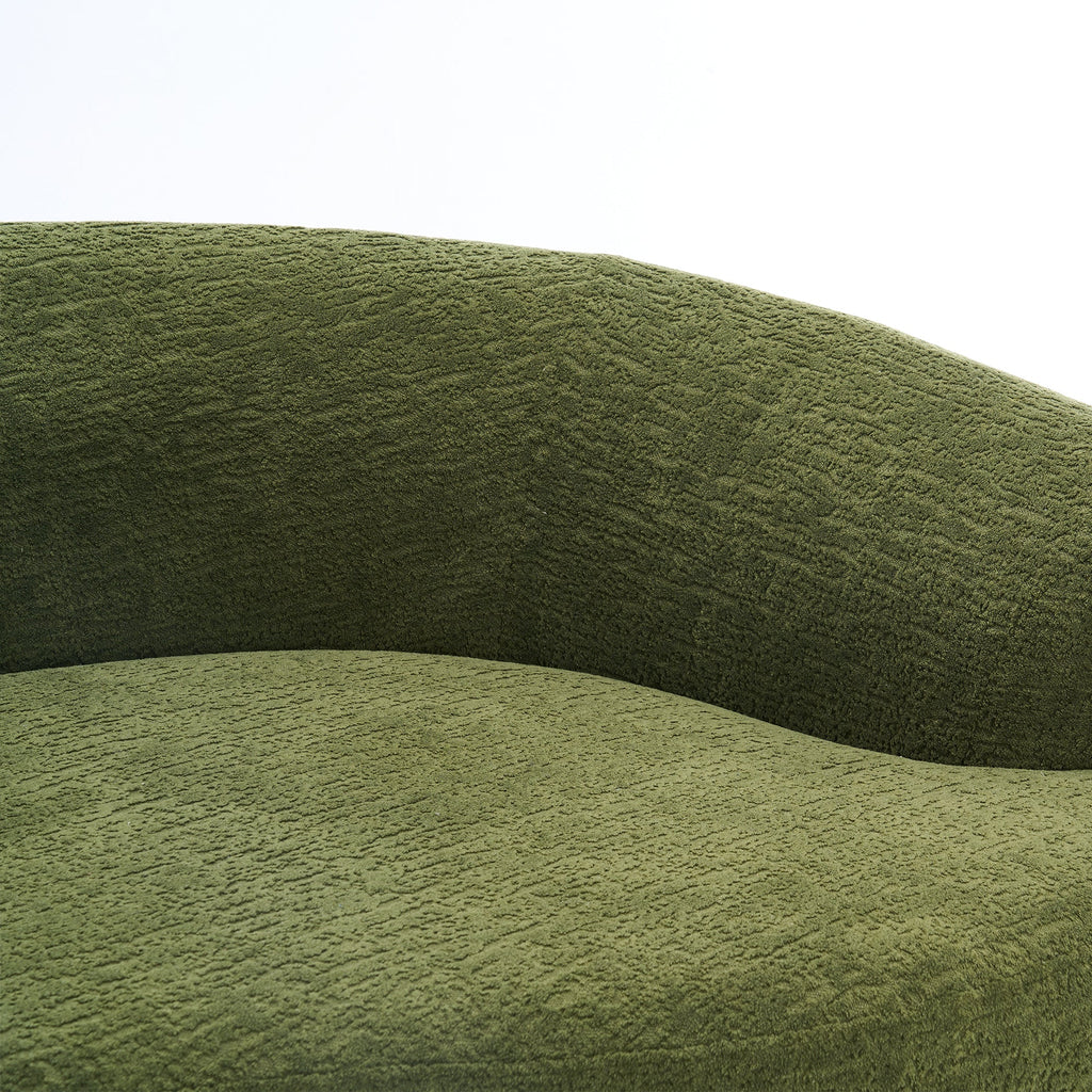 Full Compression Sponge Sofa Forest Green Curved Modular Sectional, Chenille Upholstery, 110''L