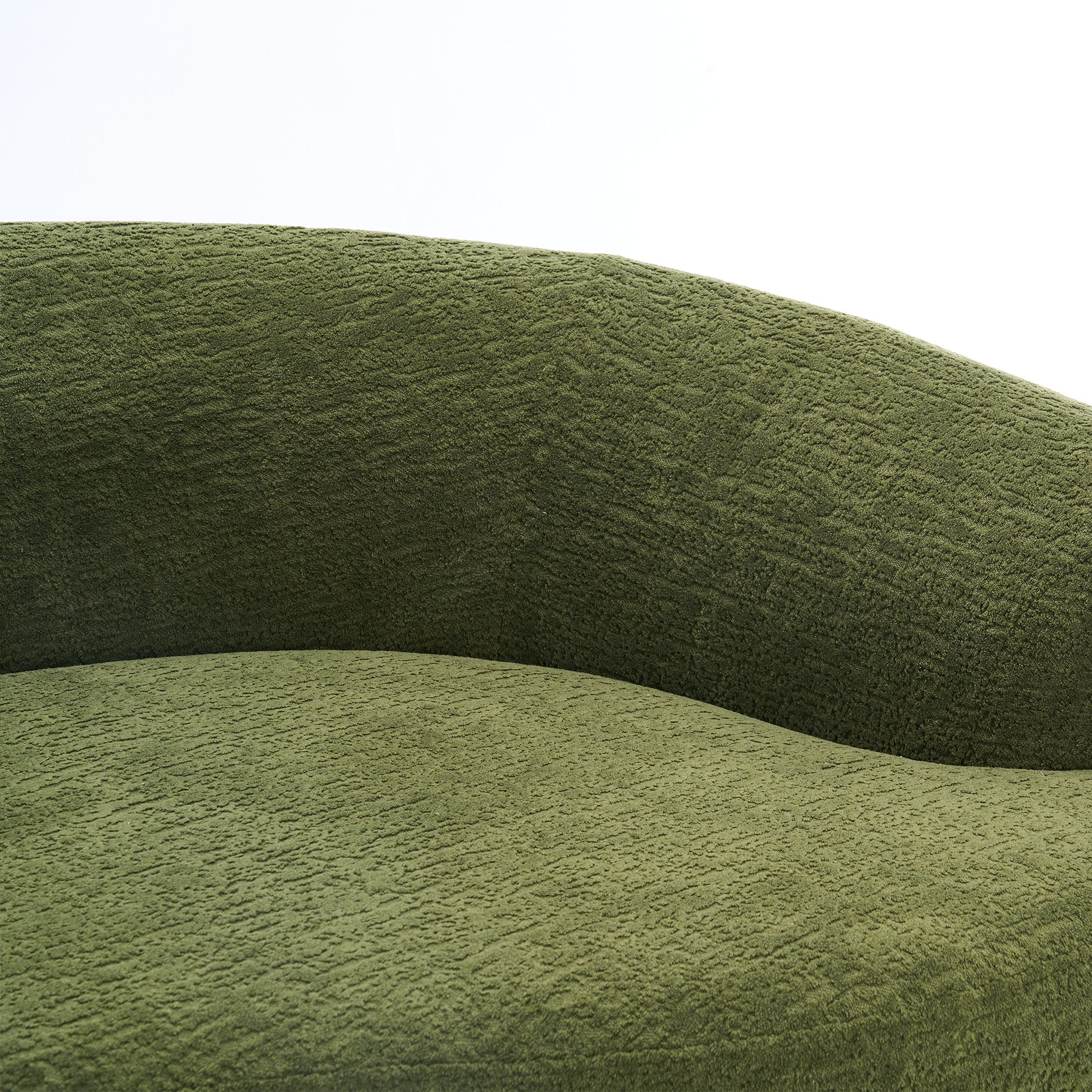Full Compression Sponge Sofa Forest Green Curved Modular Sectional, Chenille Upholstery, 110''L