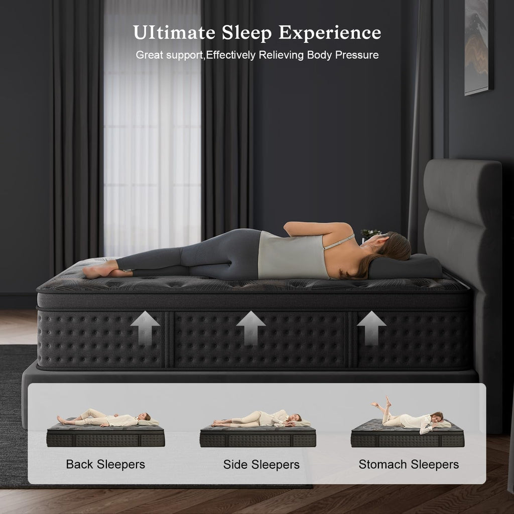 Queen 12 Inches Hybrid Memory foam Mattress CertipurUS