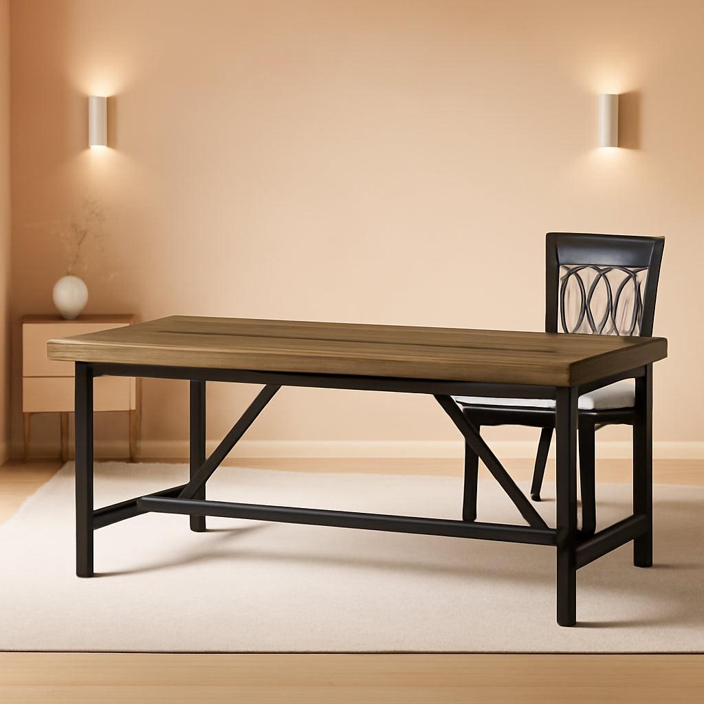 70.8 Inch Solid Wood Dining Table For 6 To 8 People