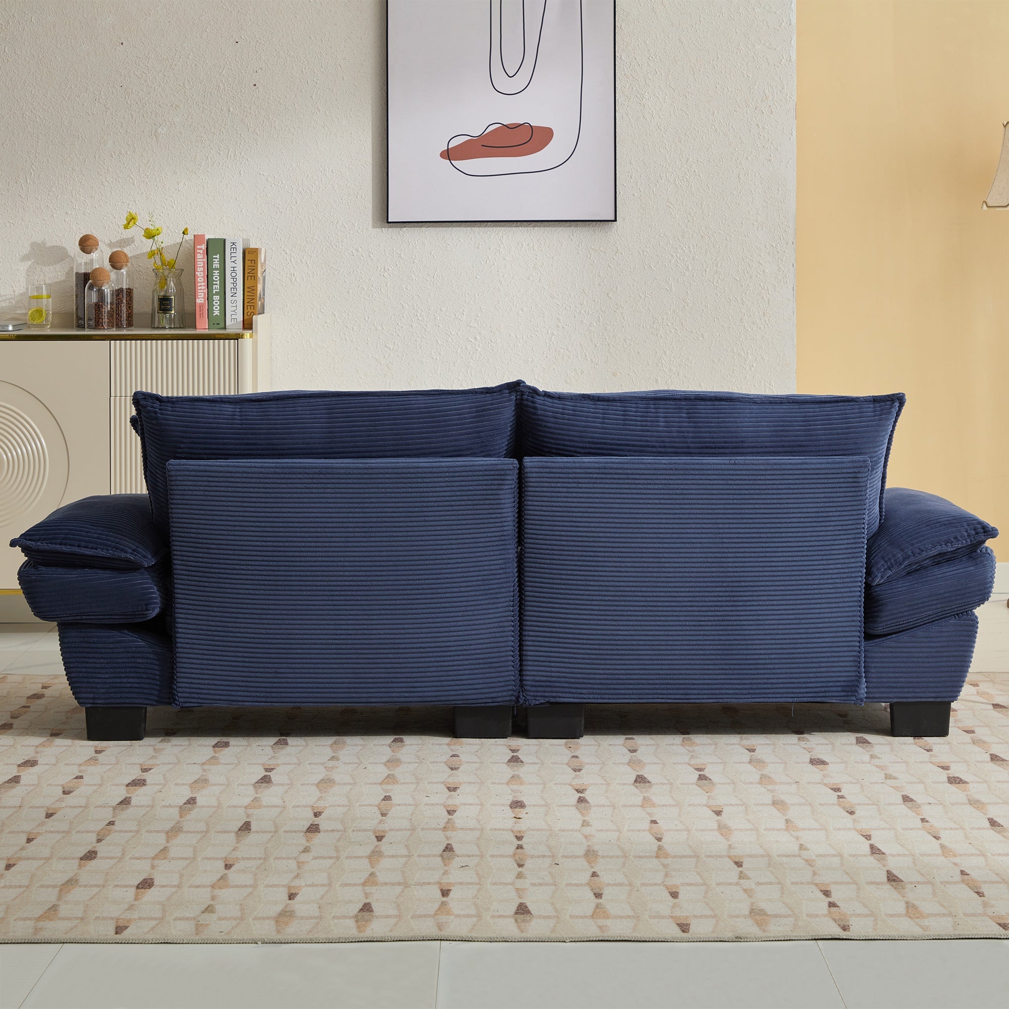 Corduroy Sofa  Couch Loveseat Sofa with Pillows