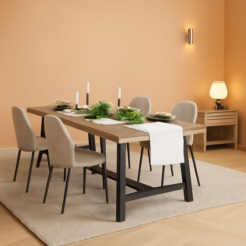 Industrial Dining Table 70.87 Inch Grey For Kitchen