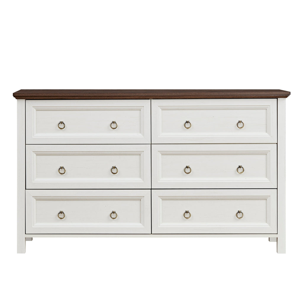 Farmhouse 6 Drawers Dresser for Bedroom,