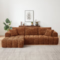 Sectional Sofa L-Shape Chenille Sleeper Oversized No Assembly Required