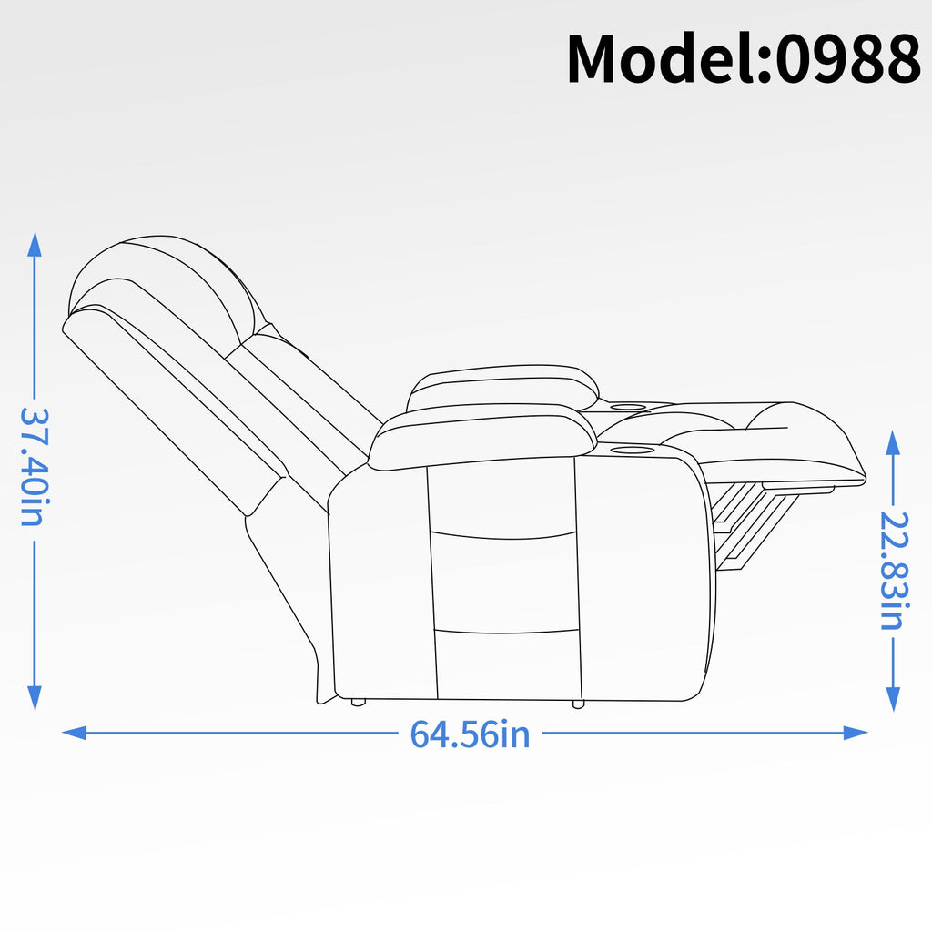 Infinite Position Single Motor Up to 350 LBS Power Lift Recliner Chair for Elderly, Heavy Duty Motion Mechanism with 8-Point Vibration Massage and Lumbar Heating, USB Charging Port, Cup Holders, Grey