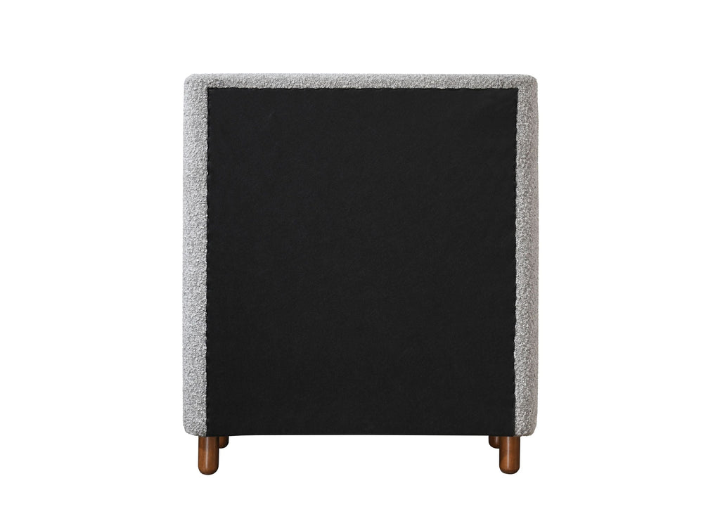 Chest of Drawers Gray Boucle Fabric 4-Drawer Rubber Wood MDF 33x38 In