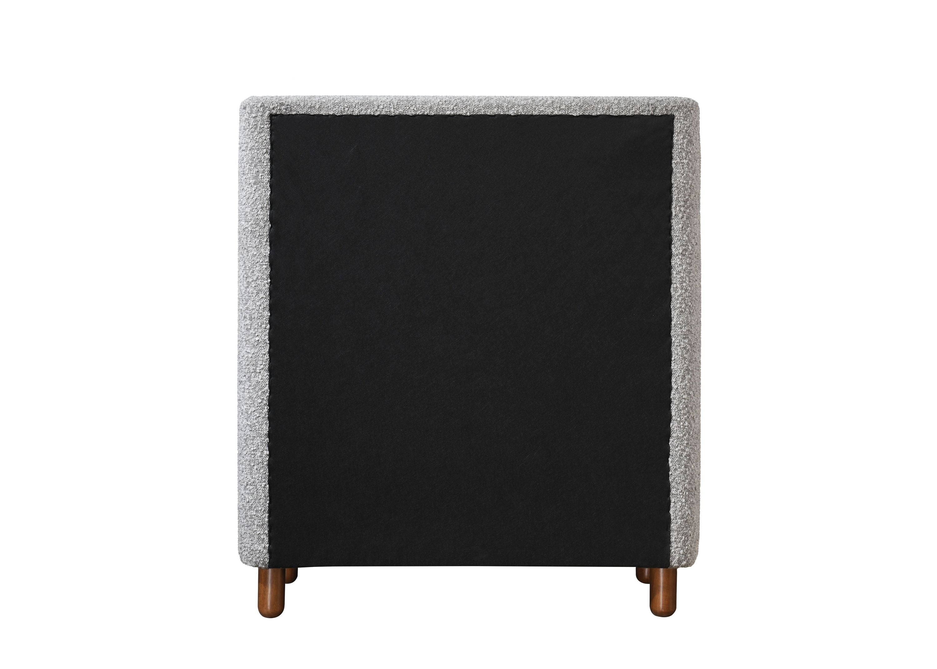Chest of Drawers Gray Boucle Fabric 4-Drawer Rubber Wood MDF 33x38 In