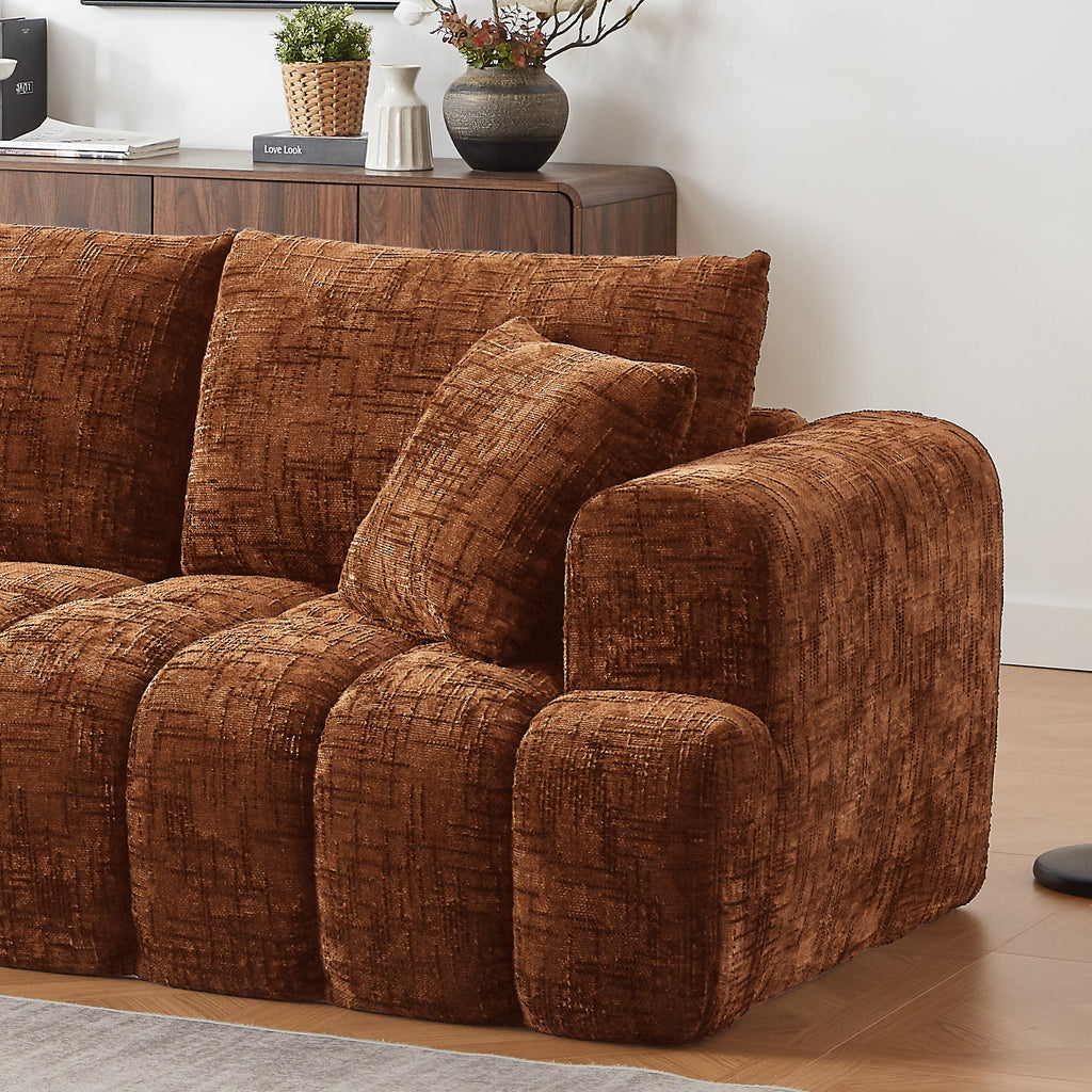 Sectional Sofa L-Shape Chenille Sleeper Oversized No Assembly Required