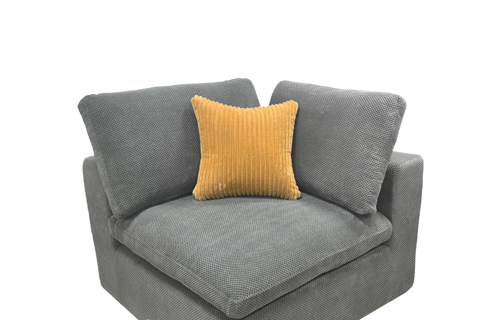 Sectional Sofa Modular Coffee Bean Upholstery with Toss Pillows