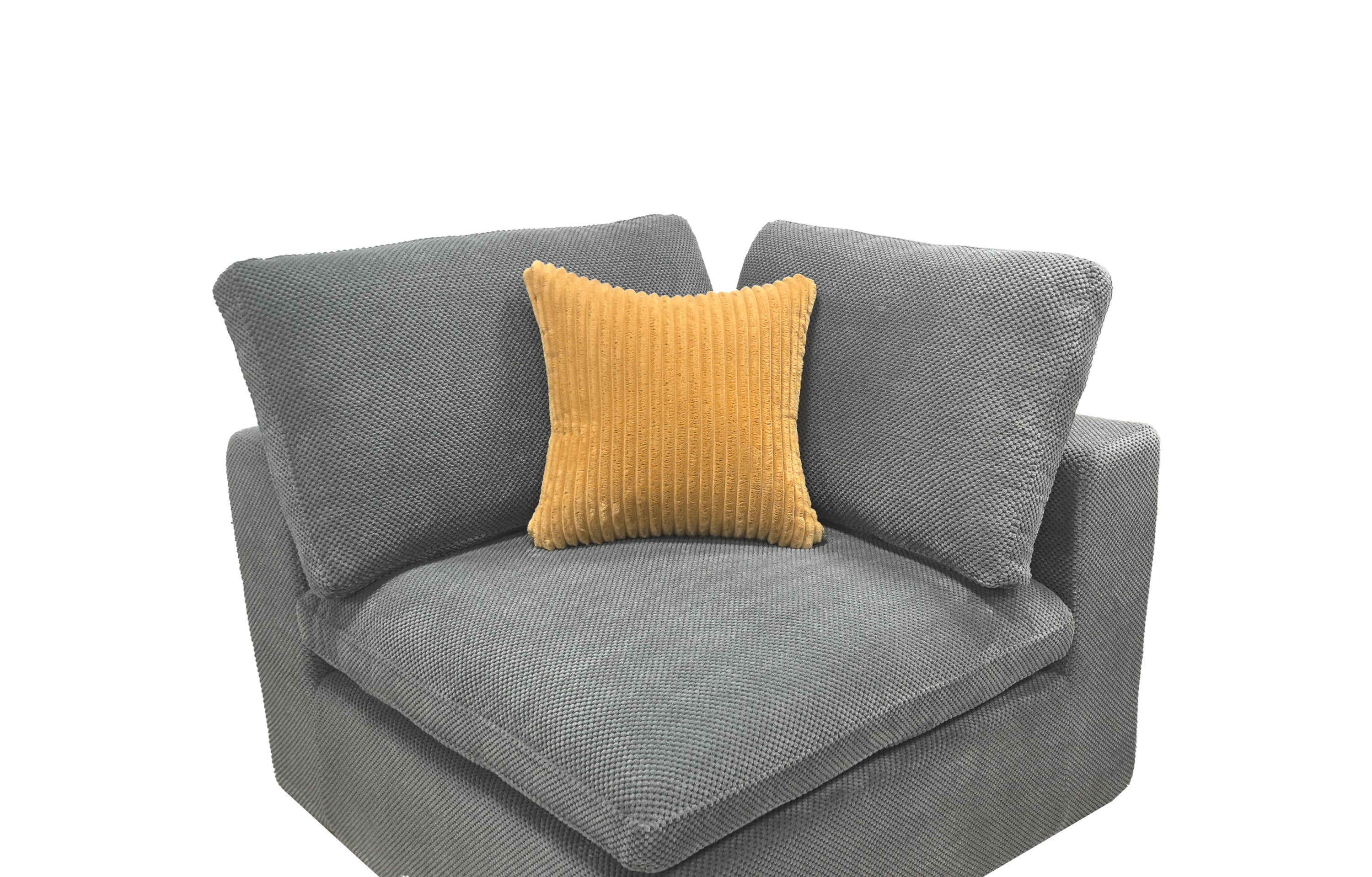 Sectional Sofa Modular Coffee Bean Upholstery with Toss Pillows