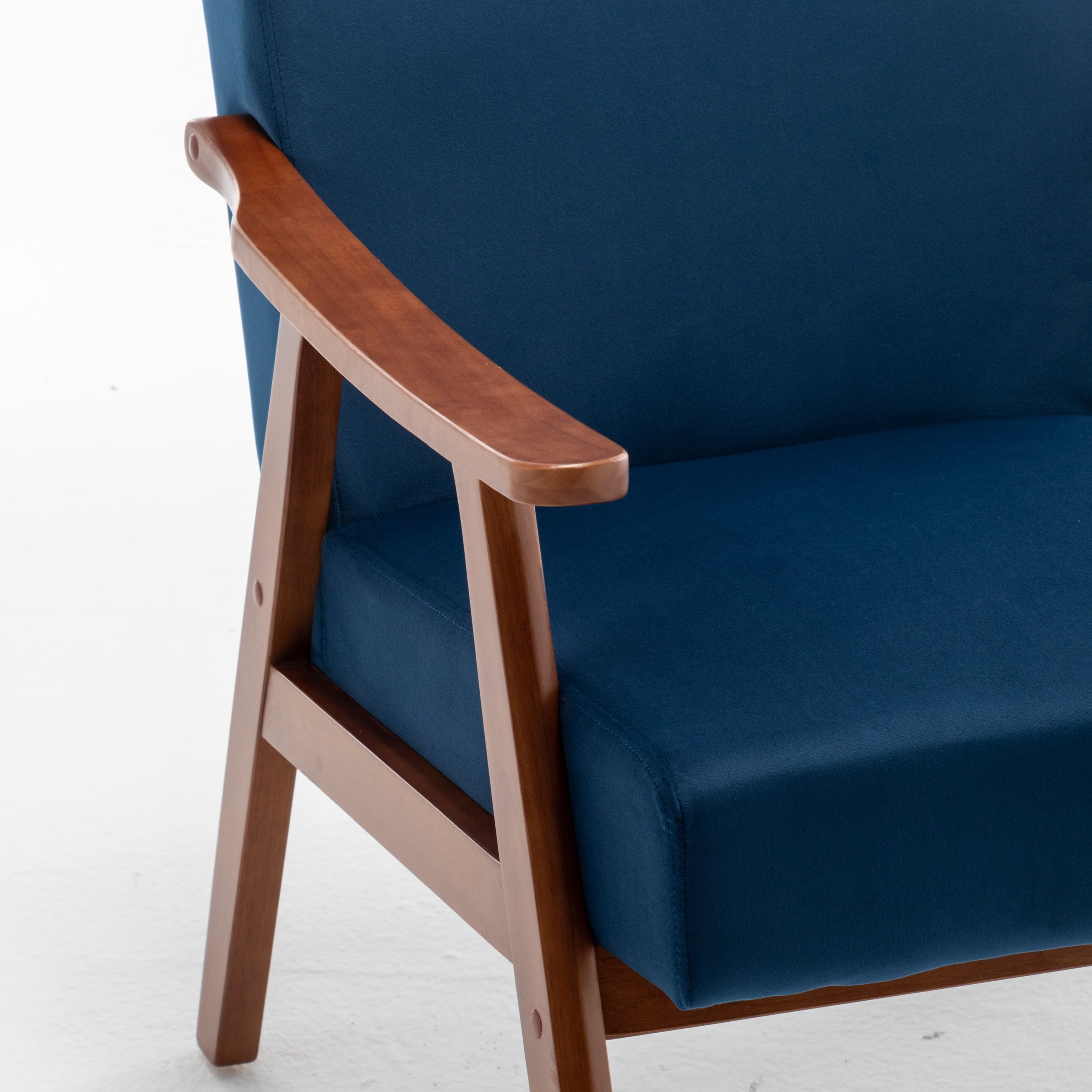 Mid-Century Modern Chair, Living Room Chair with Solid Wood Frame, Accent Chair Extra-Thick Backrest, Wingback Chair for Bedroom, Reading Room, Living Room, Lounge Chair Indoor