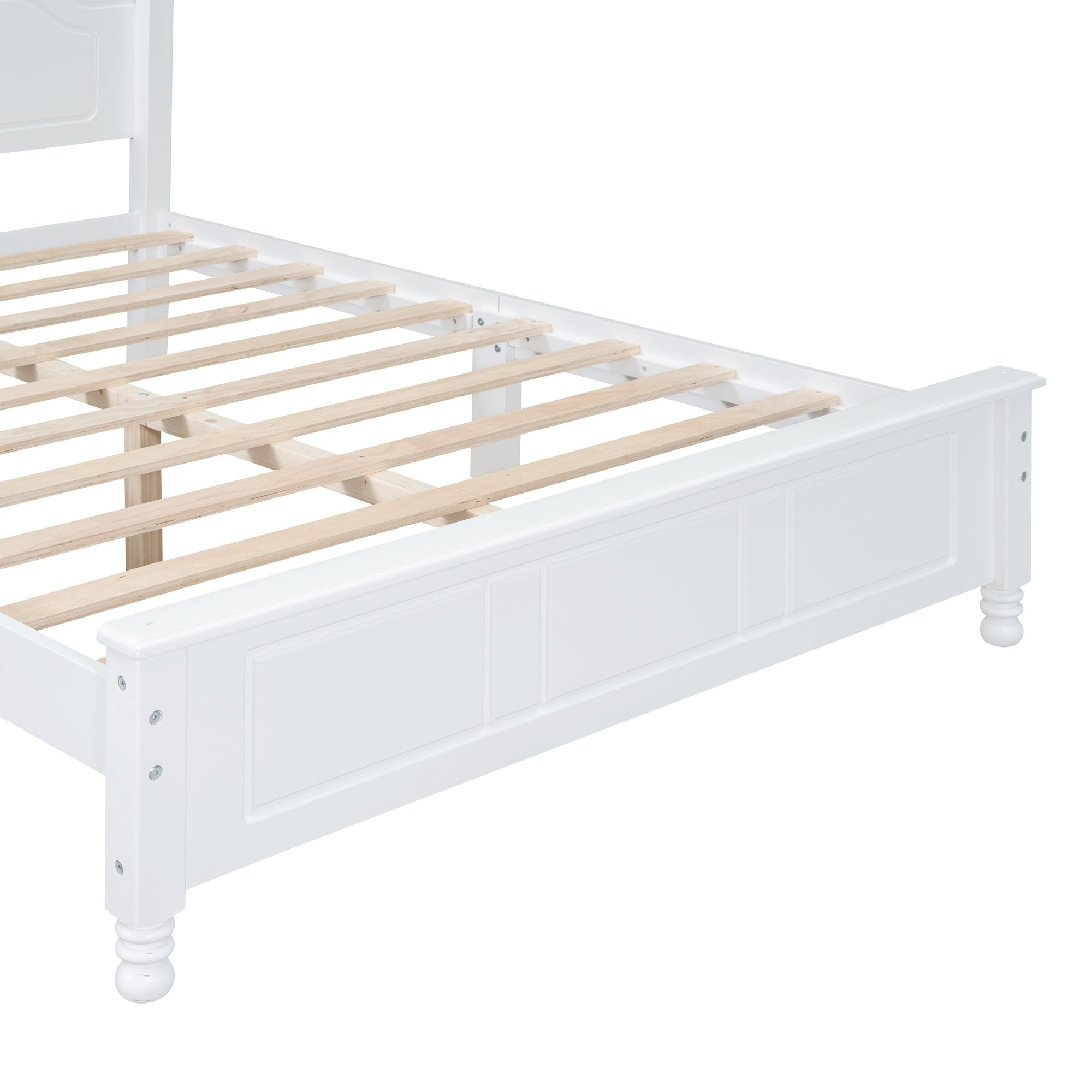 Full Size Wood Platform Bed Frame,Retro Style Platform