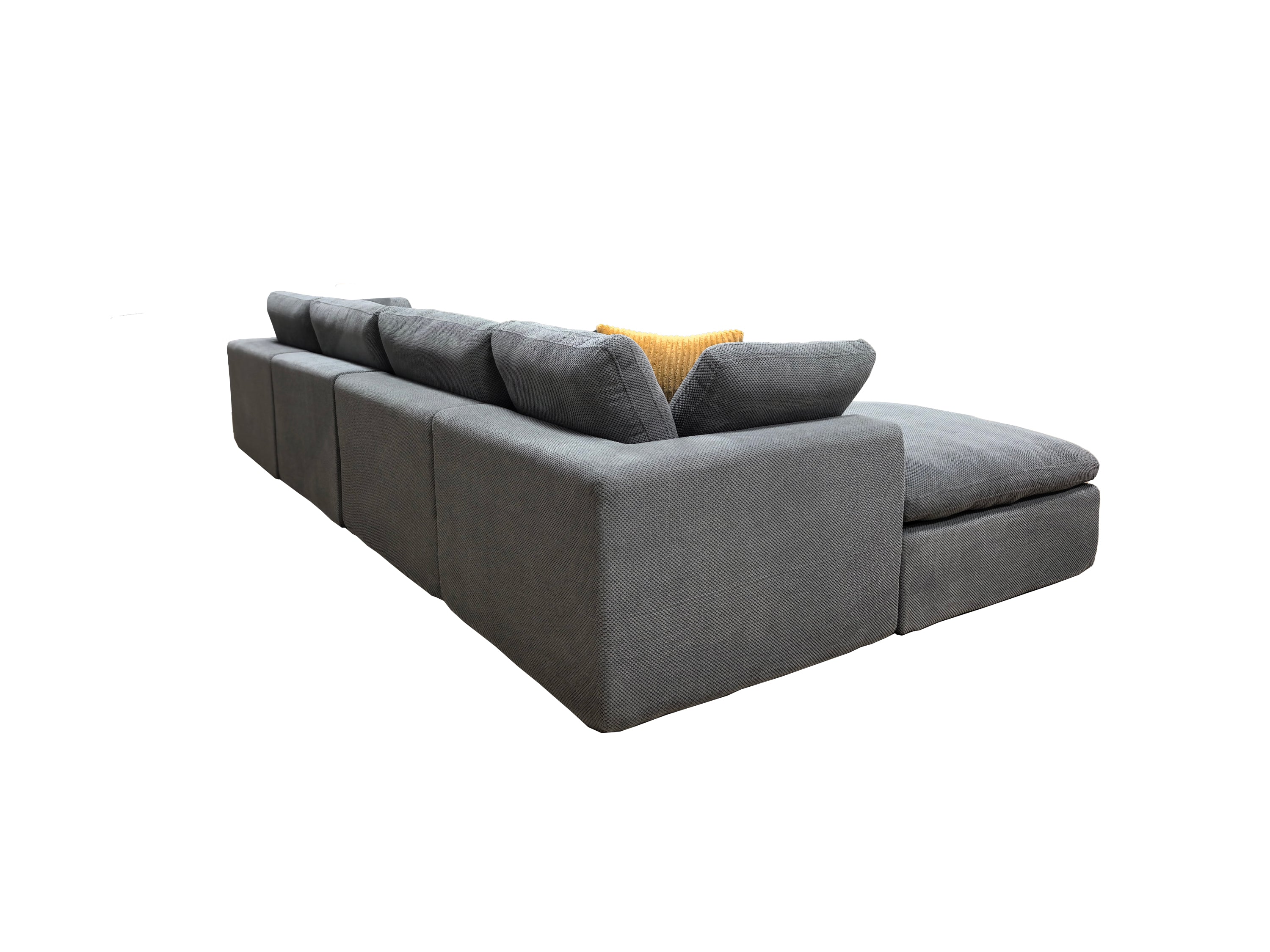 Sectional Sofa Modular Coffee Bean Upholstery with Toss Pillows