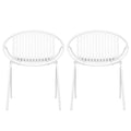 Stackable Outdoor Chairs with Breathable Plastic Backrest (Set of 2)