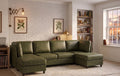 Sectional Sofa Modern Modular Faux Leather