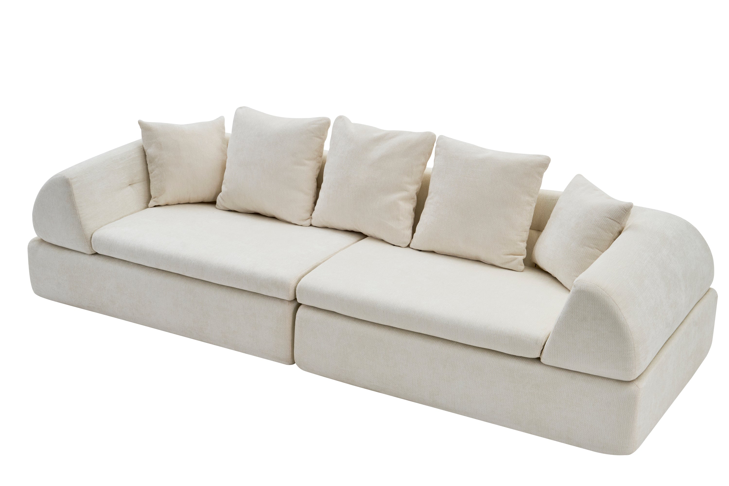 Sectional Sofa Cloud Modular with Deep Fluffy Seats No Assembly Required