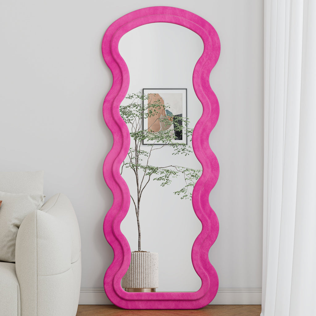 Floor Standing Full Length Mirror Wave Rose Bedroom Living Room Large