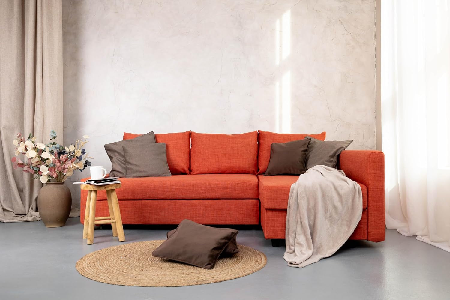 Friheten Slipcover For IKEA ChaiseCorner Orange Snug Fit
