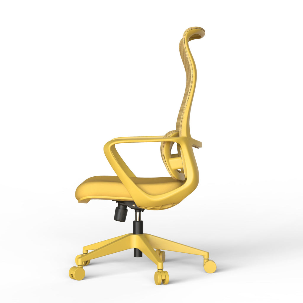 Ergonomic Office Chair Mesh High-Back Yellow 350 LB Lumbar Support Swivel
