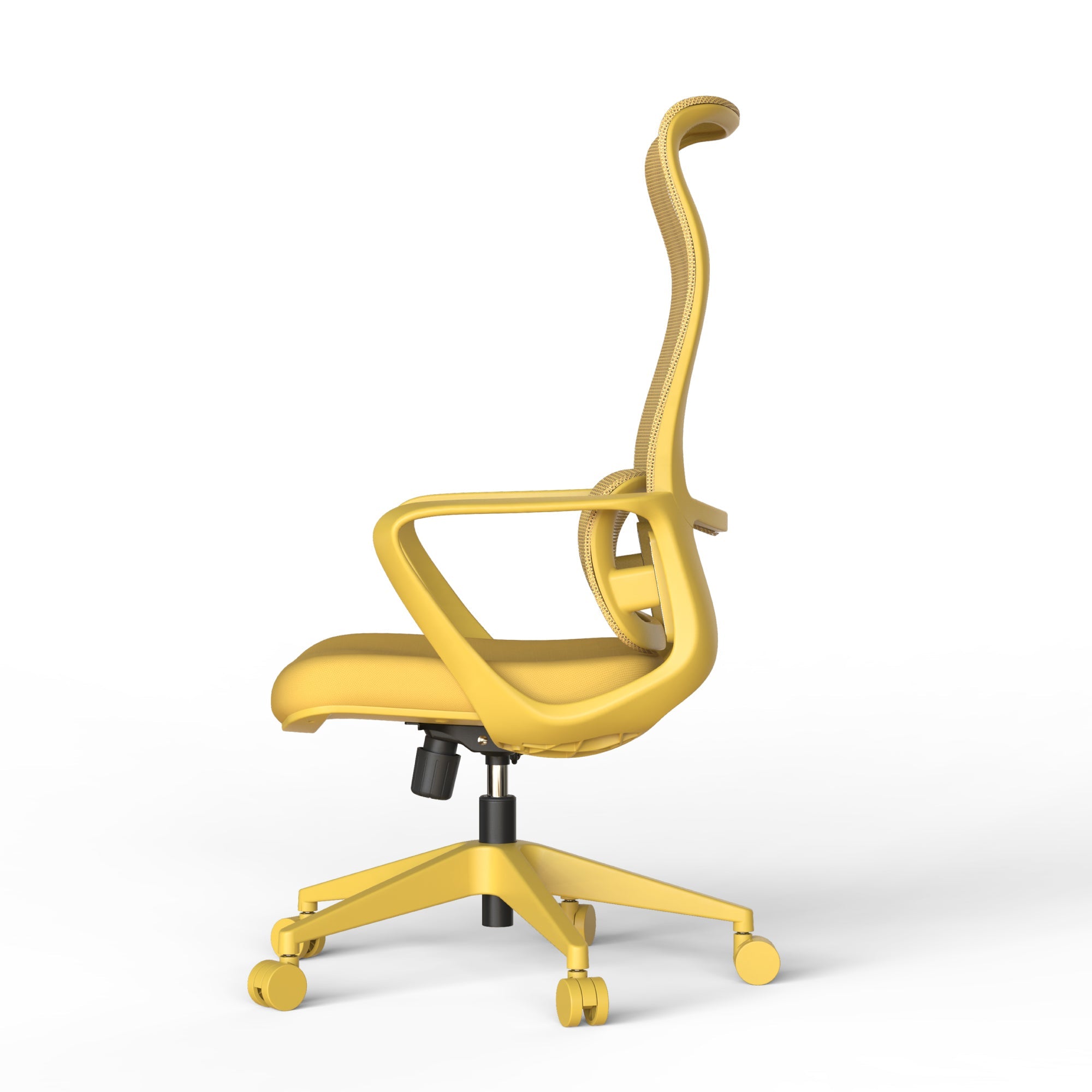 Ergonomic Office Chair Mesh High-Back Yellow 350 LB Lumbar Support Swivel