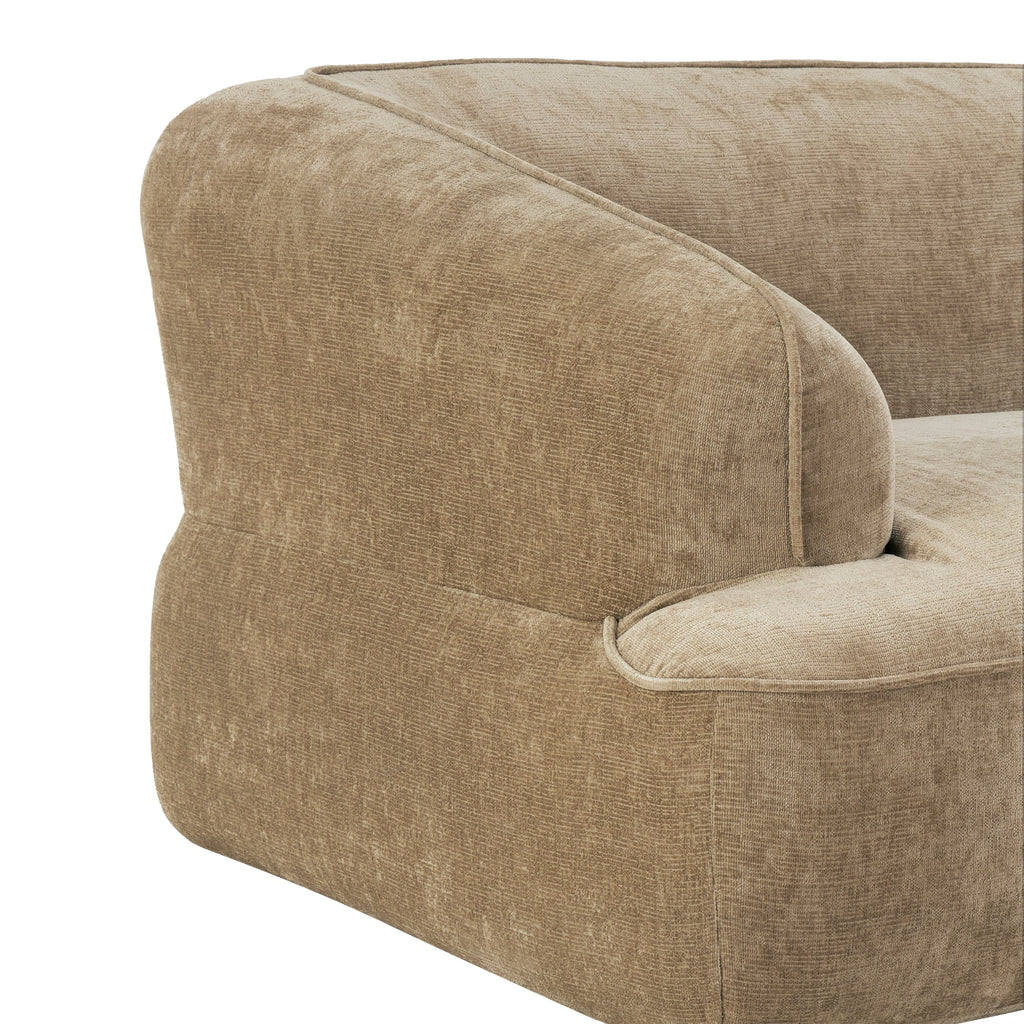 Sectional Sofa L-Shape Deep Seat Polyester Off-White 4 Seat 122 In