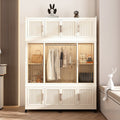 Wardrobe Closet Organizer PP Creamy White 12-Cube Hanging Rod 48x62.2 In