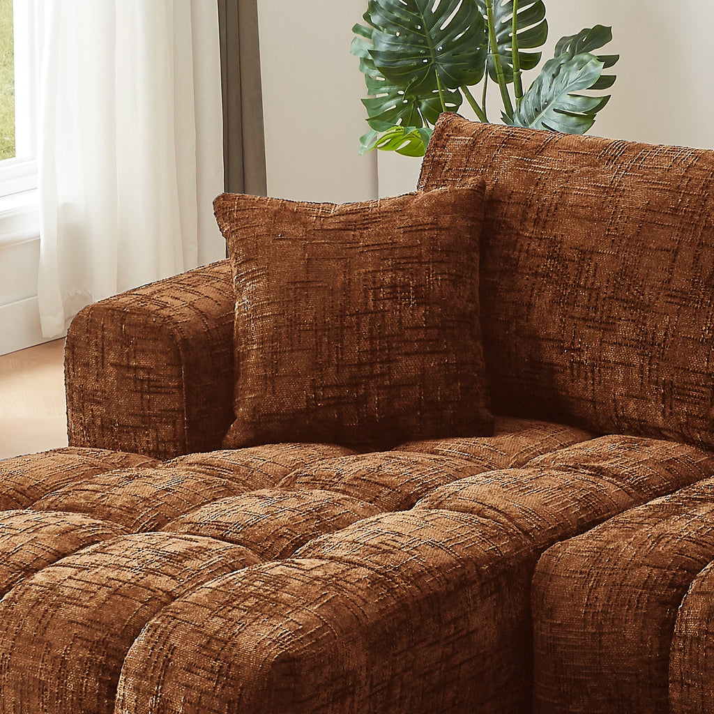Sectional Sofa L-Shape Chenille Sleeper Oversized No Assembly Required