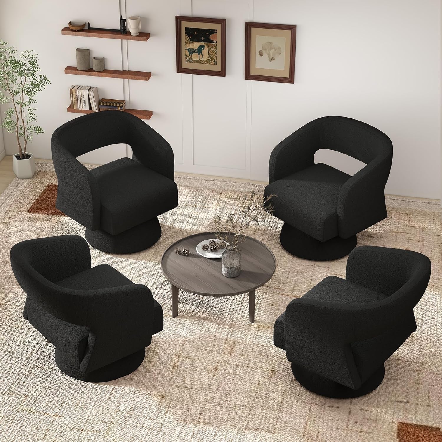Black ThreeSixty 360 Swivel Armchair Premium Collection