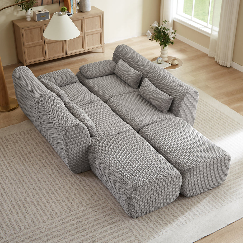 Sectional Sofa U Shaped Convertible with Ottoman