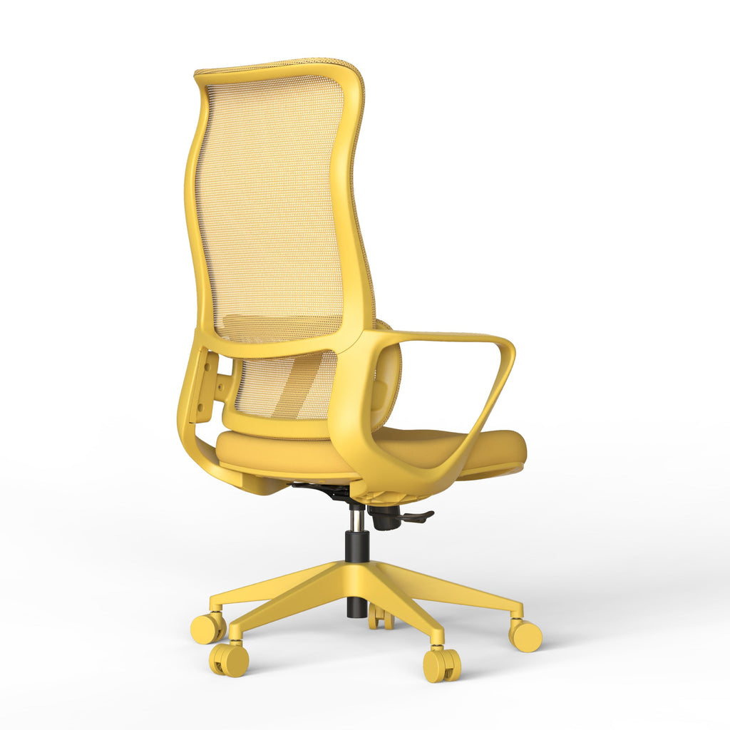 Ergonomic Office Chair Mesh High-Back Yellow 350 LB Lumbar Support Swivel