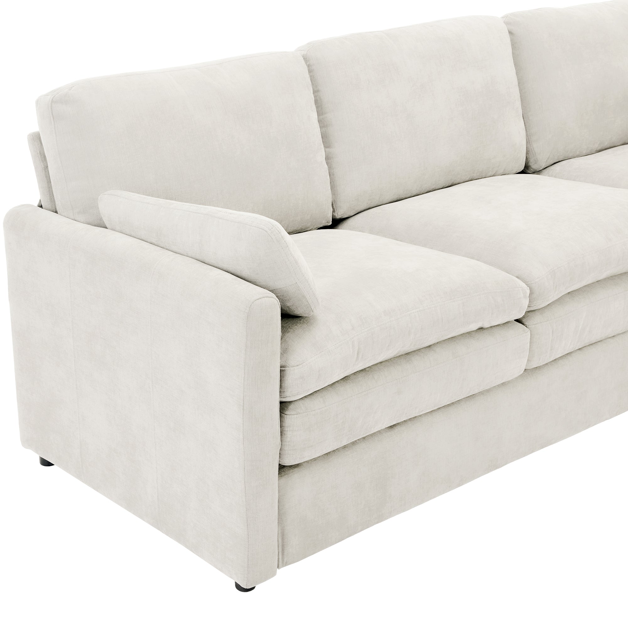 Cozy Upholstered 3-Seater Sofa with Plush Double Cushion and Ergonomic Design