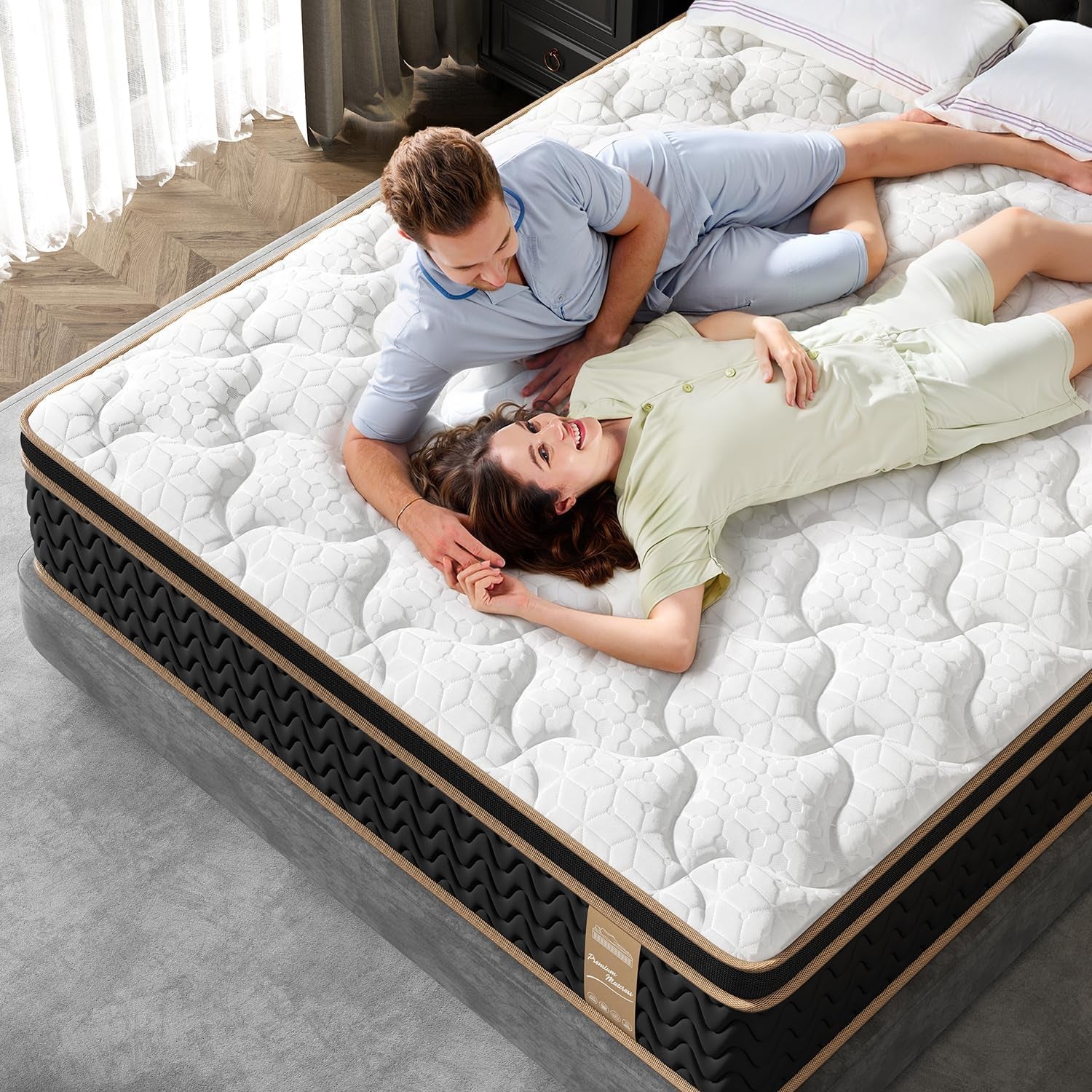 Queen 12 Inch Cooling Hybrid Mattress Certipur Certified