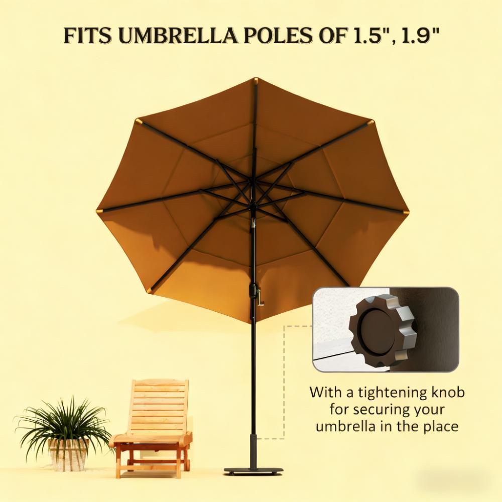 Umbrella Stand Base Square Metal with Adjustable Foot Pads Heavy Duty