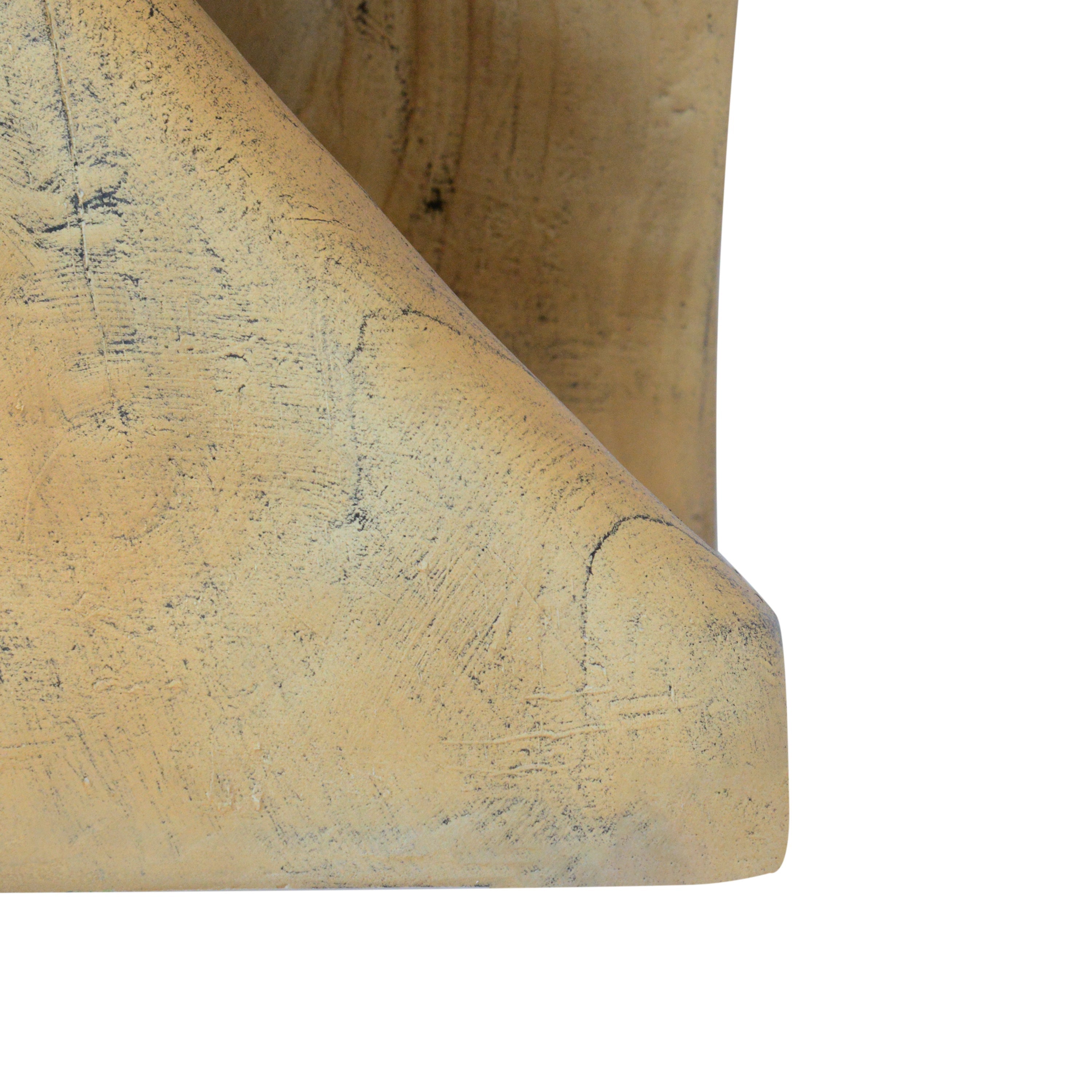 MGO Twist Shape Side Table, Wood-like Texture, Natural, 11.75x11.75x17 in