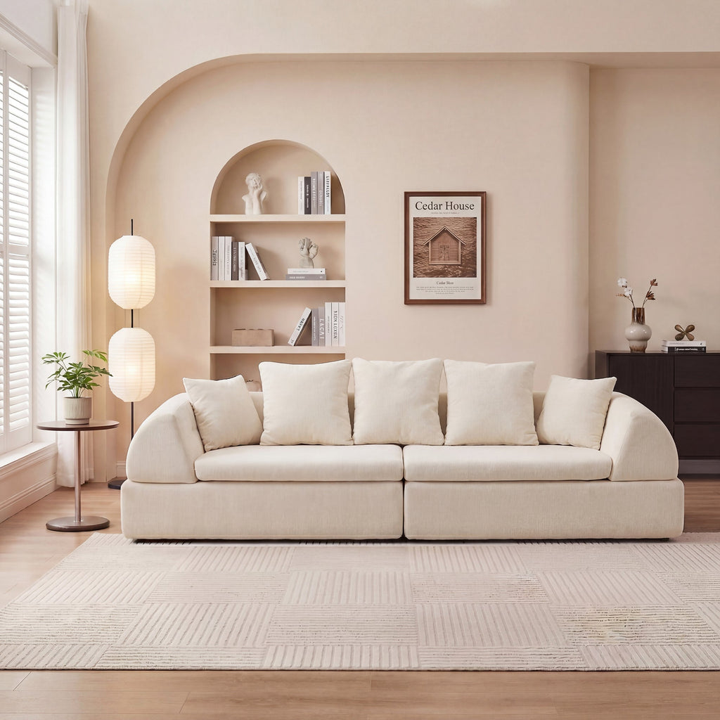 Sectional Sofa Cloud Modular with Deep Fluffy Seats No Assembly Required